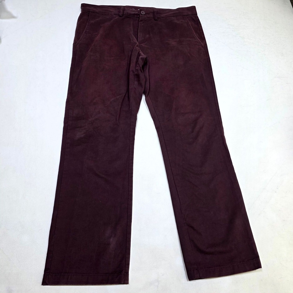 Old Navy Chino Pants Mens 34x30 Burgundy Slim Fit Twill Casual Trousers Burgundy